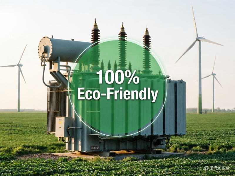 Eco-friendly natural ester oil transformer in a wind farm. Eco-friendly natural ester oil transformer in a wind farm.